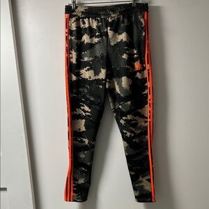 Adidas Mens Camo Joggers - Camo with Orange Accents